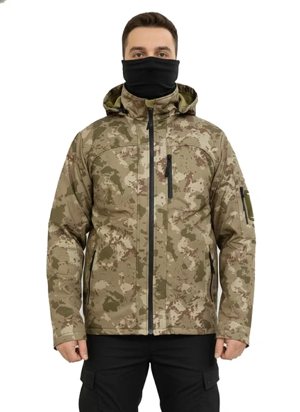 TSK PİYADE KAMUFLAJ SOFT SHELL MONT ÇİFT KAT POLARLI ürün görseli 1
