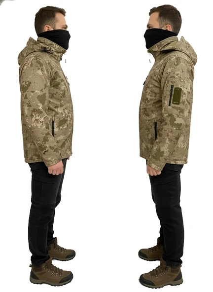 TSK PİYADE KAMUFLAJ SOFT SHELL MONT ÇİFT KAT POLARLI - Resim 2