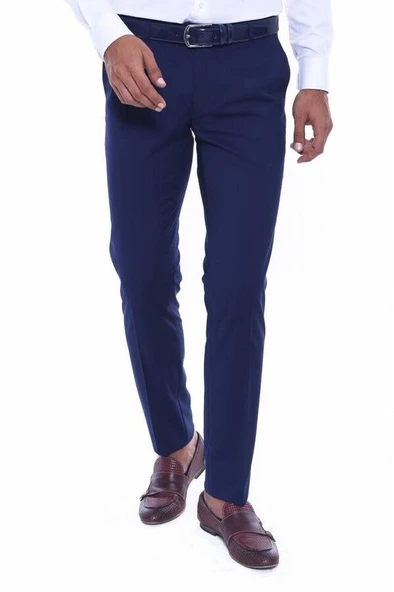Düz Slim Fit Lacivert Erkek Kumaş Pantolon - Wessi ürün görseli 1