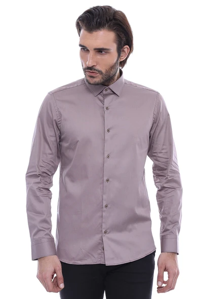 Slimfit Uzun Kollu Gri Erkek Gömlek - Wessi ürün görseli 1