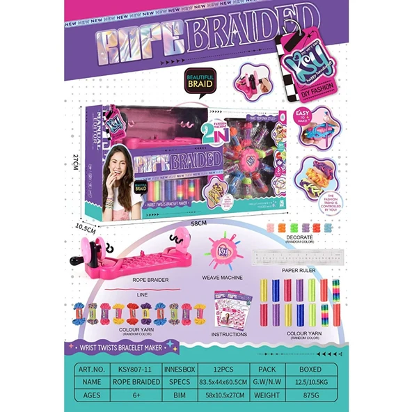 Tezgahlı Bileklik Yapma Seti  2’si 1 Arada Jewelry Knitting Combination Set DEV BOY ürün görseli 1