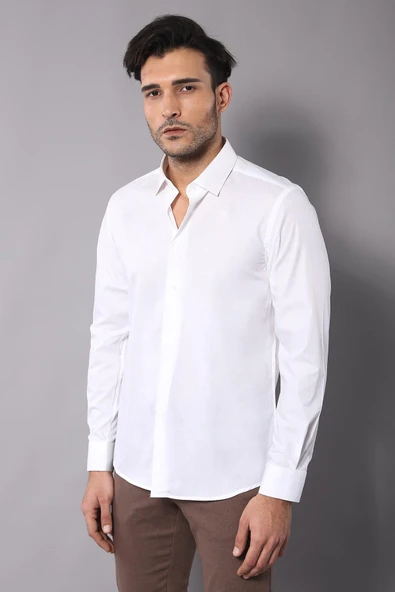 Modelli Slimfit Krem Gömlek - Wessi - Resim 2