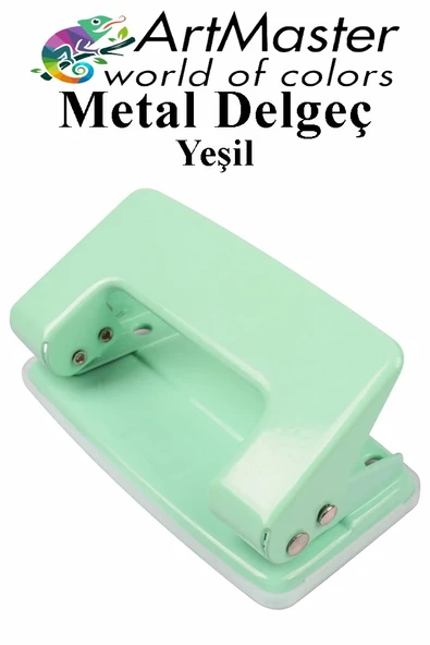Açık Yeşil Delgeç Metal 1 Adet 10 Sayfa Enerji Tasaruflu Delegeç Perfaratör Kağıt Delgeci 1 Paket ürün görseli 1