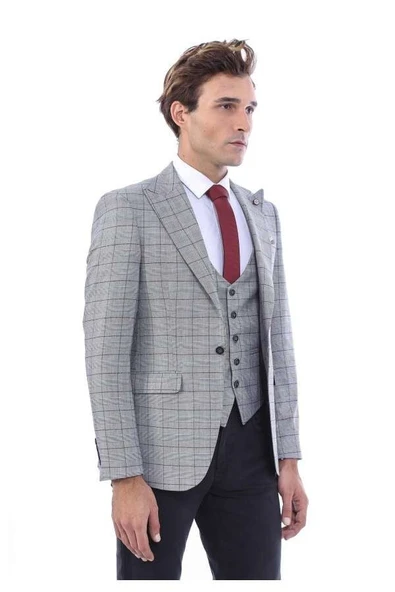 Ekose Ceket Yelek Set - Wessi - Resim 7