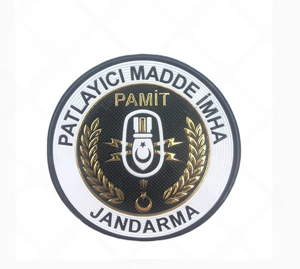 Jandarma Patlayıcı Madde Imha Pamit 3D Arması Cırtlı, Standart Ölçü ürün görseli 1