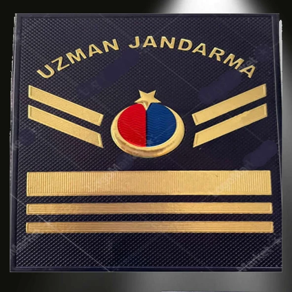 Uzman Jandarma 6 Kademeli Çavuş Asayiş 3D Plastik Rütbe, Çift, Yeni Tip Cırtlı, Standart Ölçü, ürün görseli 1