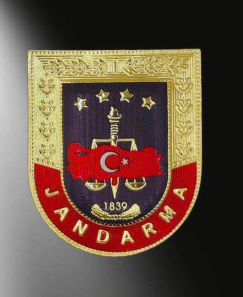 Jandarma Mont Brövesi Yelek Arması 3D Plastik Tpu Yeni Model Tip Cırtlı, Standart Ölçü, ürün görseli 1