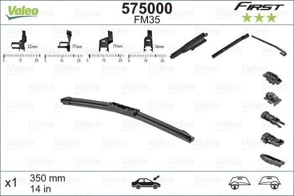 VALEO MUZ SİLECEK 350mm (4 APARATLI) (1 AD) ürün görseli 1