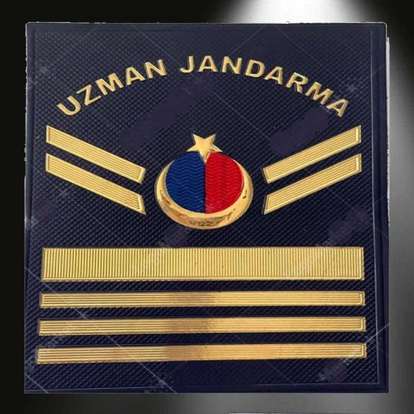 Uzman Jandarma 7 Kademeli Çavuş Asayiş 3D Plastik Rütbe, Çift, Yeni Tip Cırtlı, Standart Ölçü, ürün görseli 1