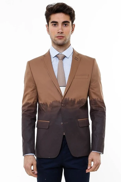 Pamuk Slim Fit Kahverengi Ceket | Wessi ürün görseli 1
