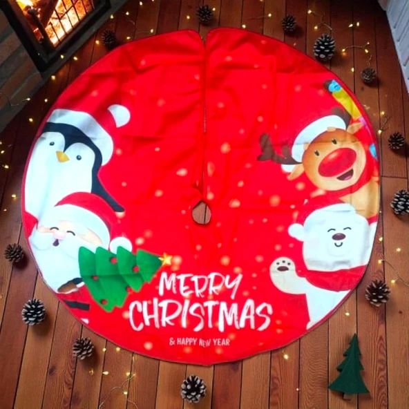 PROFESYONEL VIP KALİTE ÇAM AĞACI ETEĞİ YILBAŞI AĞACI ALTLIĞI NOEL FİGÜRLÜ 88 CM ÇAPINDA BÜYÜK MODEL ürün görseli 1