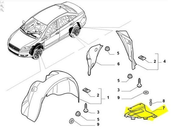Fiat Linea Motor İçin Plastik Muhafazalar (2007-2017) 51848741 1.4, 1.6 JTD, 1.3 JTD ürün görseli 1