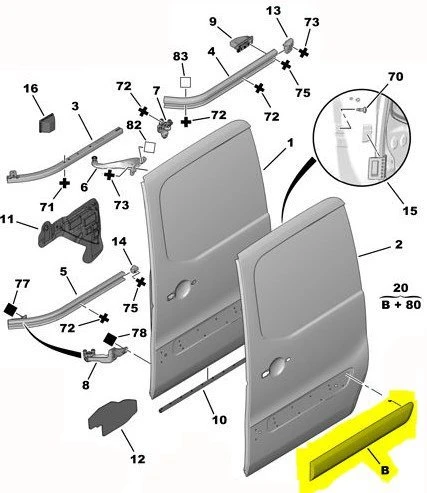 Citroen Berlingo Arka Sağ Kapı Çıtası / Bant / Kuşak (2008-2019) 8546X3 1.6 HDI ürün görseli 1