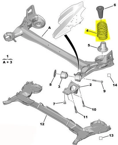 Peugeot Partner Arka Helezon Yayı (2008-2018) 5102Z8 G060014 1.6 HDI ürün görseli 1