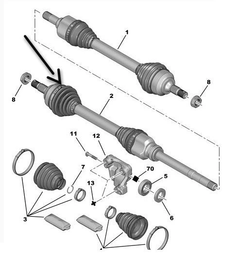 Citroen C4 Ön Sağ Aks (2014-2020) 9677477180 1.6 HDI ürün görseli 1
