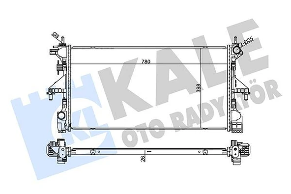 KALE RADYATÖR  FIAT DUCATO IV 2015- PEUGEOT BOXER CITROEN JUMPER  (MT) AL/PL/BRZ 26 MM (780X398X26) ürün görseli 1