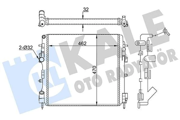 KALE MEKANİK RADYATÖR 32 MM NISSAN KUBISTAR - RENAULT KANGOO ürün görseli 1