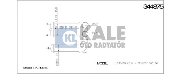 KALE TURBO RADYATÖRÜ (INTERCOOLER) CITROEN C5 III - PEUGEOT 508 SW AL/PL/BRZ ürün görseli 1
