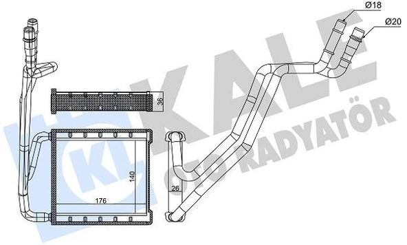 KALE KALORİFER RADYATÖRÜ FORD KA III 1.2 1.5TDCI 16=> ürün görseli 1