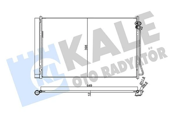 KALE KLİMA RADYATÖRÜ MERCEDES VITO 109/111/114/116/119 CDI; VITO Tourer 109/111/114/116/119 CDI/BlueTEC 1 4=>;  (KURUTUCULU) - (12MM) AL/BRZ ürün görseli 1