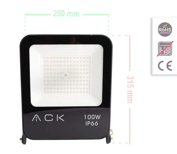 Ack Led Projektör 100W Beyaz AT62-19132 - Resim 5