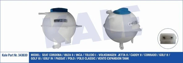 KALE GENLEŞME TANKI (RADYATÖR EK DEPO) KAPAKLI  VW JETTA II/CADDY II/GOLF II/III/IV/PASSAT/POLO SEAT TOL. ürün görseli 1