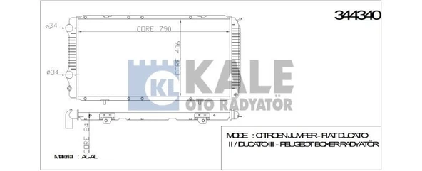 KALE RADYATÖR CITROEN JUMPER - FIAT DUCATO II / DUCATO III - PEUGEOT BOXER AL/BRZ ürün görseli 1