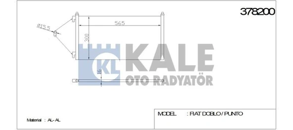 KALE KLİMA RADYATÖRÜ FIAT DOBLO 1.3MJTD/1.9JTD 03-10 PUNTO (605*305*16) AL/AL ürün görseli 1