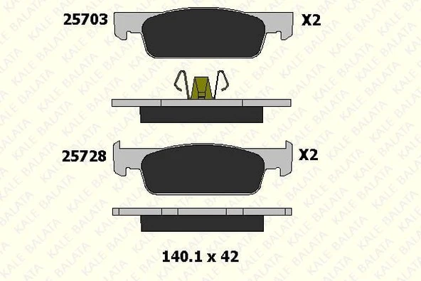 KALE BALATA DİSK FREN BALATASI ÖN RENAULT CLIO IV 12 > SYMBOL-II 08> SANDERO-II 12> TWINGO-III 14> / DACIA  LOGAN 13 > INCE TIP ürün görseli 1