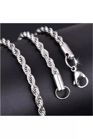 Kolye 925 Ayar Gümüş Burgu Zincir Unisex ürün görseli 1