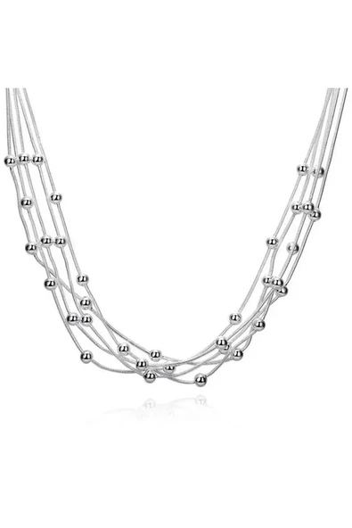 Kolye 925 Damgalı Gümüş Kaplama Boncuklu Zincir ürün görseli 1