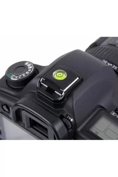DSLR ve SLR İçin Su Terazili Hot Shoe Flaş Kızağı Kapağı ürün görseli 1