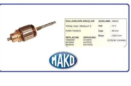 MAKO KOLLEKTÖR FIAT DKŞ (ESKİ MODEL) RENAULT R9 R11 R19 TAUNUS TRANSIT BENZİNLİ ANADOL 1600 ürün görseli 1