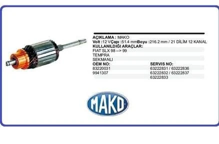 MAKO KOLLEKTÖR  SEKMANLI FIAT DKŞ - UNO TEMPRA - TIPO (63223031 İLE) ürün görseli 1