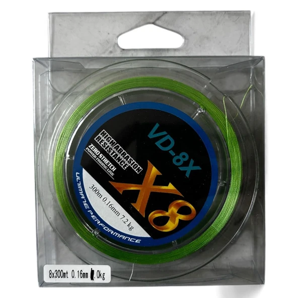 Mi-Henk Eco VD 8X 300m Yeşil İp - Örgü Misina  0,16 mm 7,2 kg ürün görseli 1