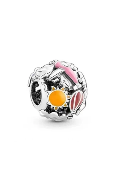Bileklik 925 Ayar Gümüş Gökkuşağı Gökyüzü ve Seyahat Uyumlu Charm ürün görseli 1