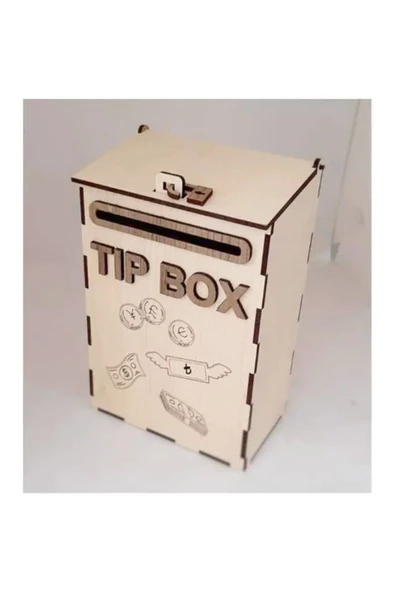 Kumbara Ahşap Posta Kutusu Tip Box Bahşiş Kutusu Tipbox ürün görseli 1