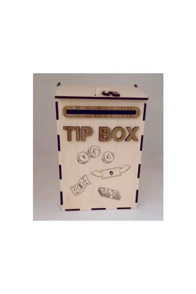 Kumbara Ahşap Posta Kutusu Tip Box Bahşiş Kutusu Tipbox - Resim 2