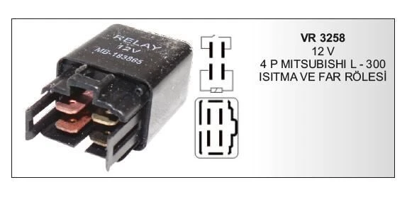VERTEX 12V 4PİN MITS L300 ISITMA VE FAR ROLESI ürün görseli 1