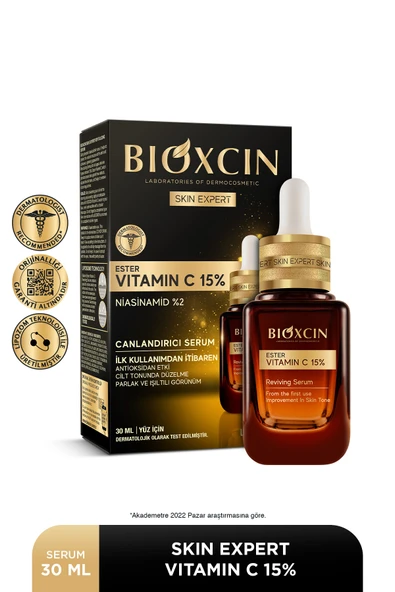 Bioxcin Skin Expert Vitamin C 15% Canlandırıcı Serum 30 ml - Ester C Niasinamid (B3 vitamini) ürün görseli 1