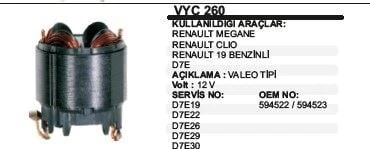 DODO GÖVDELİ YASTIK 12V D7E RENAULT MEGANE / CLIO / R19 VALEO TİP ürün görseli 1