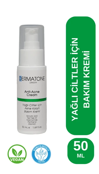 DERMATONE Anti-acne Cream | Yağlı Ciltler Için Sivilce Ve Akne Karşıtı Bakım Kremi ürün görseli 1