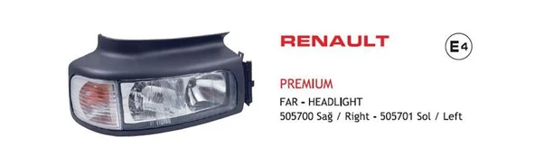 AYFAR FAR SOL RENAULT PREMIUM E4 E-BELGELİ ürün görseli 1