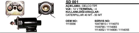 REMARK MARŞ OTOMATİĞİ 12V CATERPILLAR 40MT-50MT DELCO TİP ürün görseli 1
