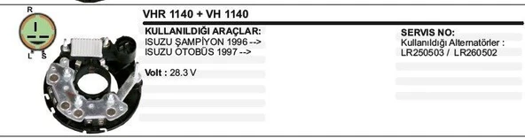 VERTEX KONJEKTÖR +DİOT TABLASI 24V ISUZU ŞAMPİYON ürün görseli 1