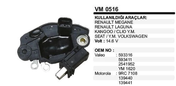 VERTEX KONJEKTÖR RENAULT KANGO MEGANE CLIO / VW PASSAT ürün görseli 1