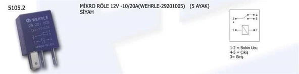 VERTEX 12V KLİMA ROLESİ 5 UÇLU ürün görseli 1