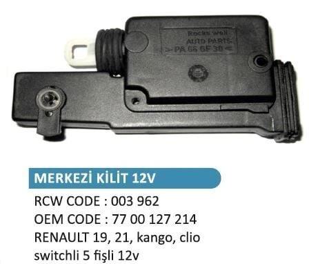 ROCKSWELL KİLİT MOTORU ( 5 FİŞLİ ) SOL KAPI RENAULT R19, R21, KANGOO,CLIO ürün görseli 1