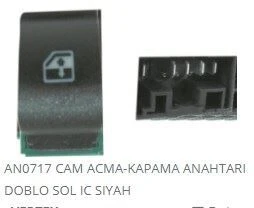 DODO ANAHTAR CAM AÇMA DOBLO II/IDEA TEK SOL İÇ SİYAH  25103 - AN222 - AN0717 ürün görseli 1