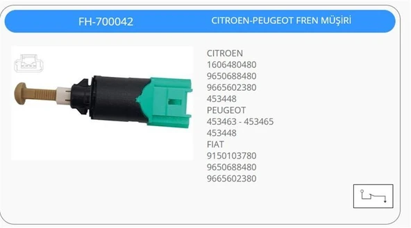 KLF FREN MÜŞÜRÜ CITROEN C2 C3  PEUGEOT 207 307 308  TÜM GRUBLARIN ürün görseli 1